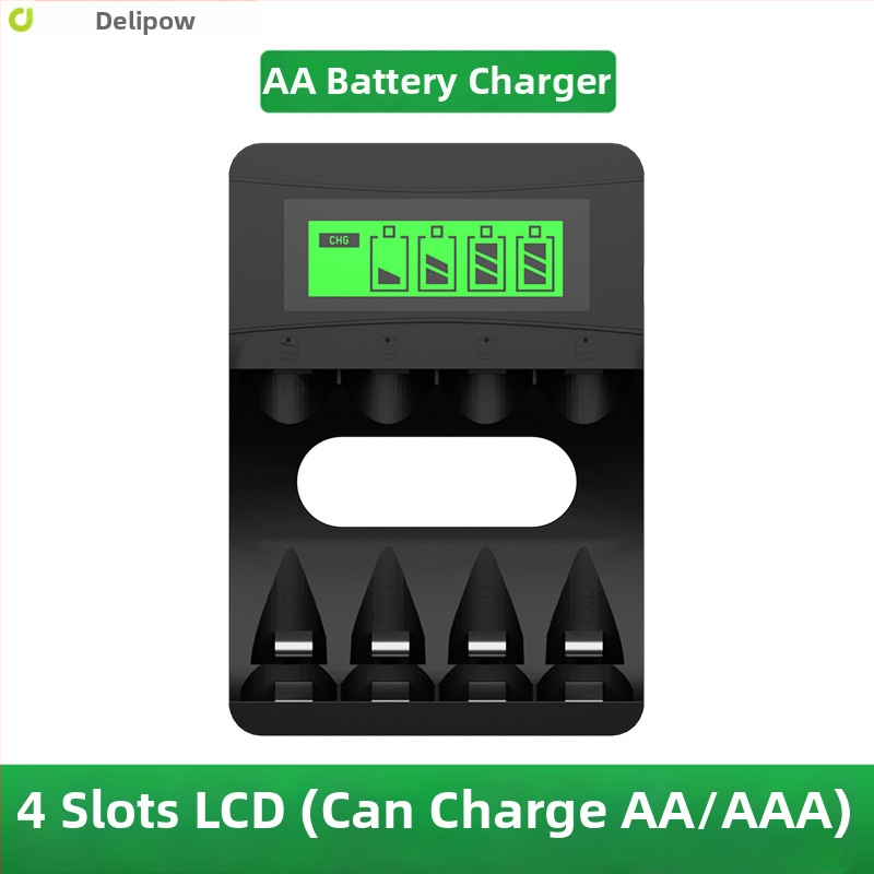 Delipow Încărcător Ni-MH AA pentru baterii, intrare 5V2A, ieșire 1.2V2A, CE certificat