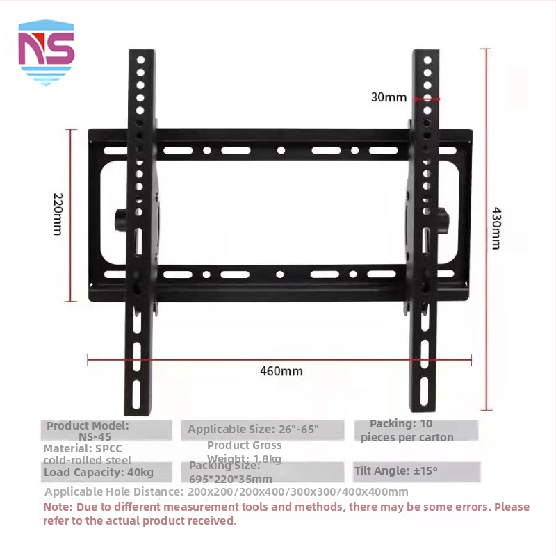 TV‑fali tartó lengő és teleszkópos beállítással, vas keret, mechanikus vezérlés, teherbírás több mint 15 kg