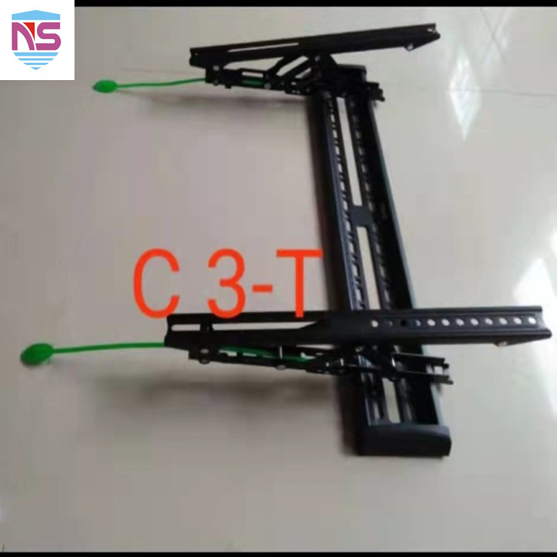 TV‑fali tartó lengő és teleszkópos beállítással, vas keret, mechanikus vezérlés, teherbírás több mint 15 kg