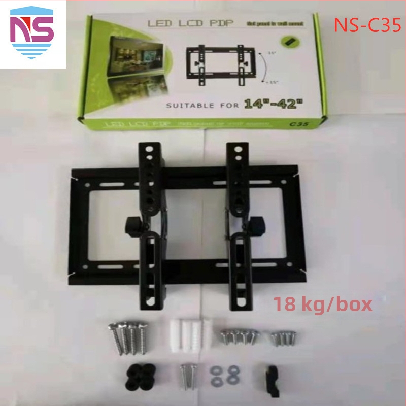 TV‑fali tartó lengő és teleszkópos beállítással, vas keret, mechanikus vezérlés, teherbírás több mint 15 kg