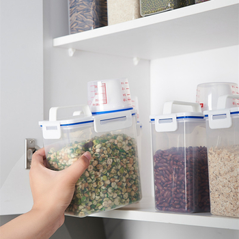 Κουτί διατήρησης φρεσκότητας για ξηρά προϊόντα – φορητό δοχείο με σφραγιζόμενο καπάκι και ενσωματωμένη μετρητική κούπα, PP, 2.1–3L