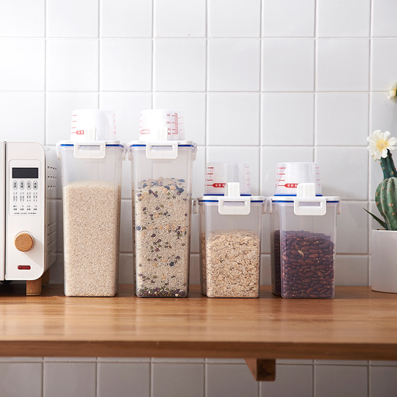 Κουτί διατήρησης φρεσκότητας για ξηρά προϊόντα – φορητό δοχείο με σφραγιζόμενο καπάκι και ενσωματωμένη μετρητική κούπα, PP, 2.1–3L