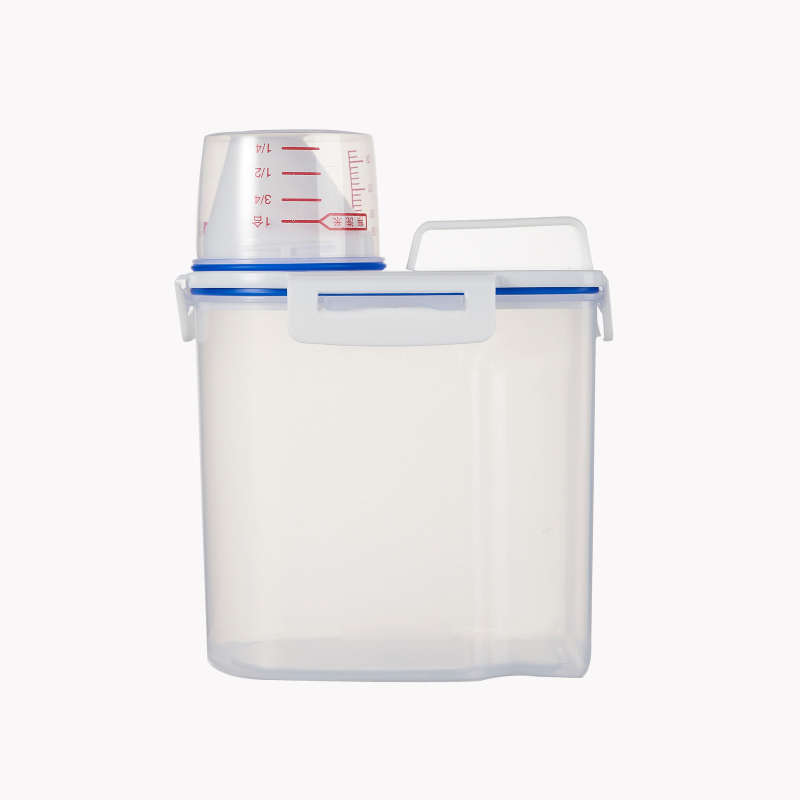 Κουτί διατήρησης φρεσκότητας για ξηρά προϊόντα – φορητό δοχείο με σφραγιζόμενο καπάκι και ενσωματωμένη μετρητική κούπα, PP, 2.1–3L