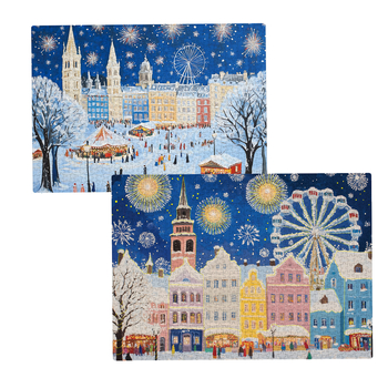 1000-dijelni puzzle s zlatnim otisnutim reljefom, dvostruko slojevita bijela kartonska tekstura, DIY božićni puzzle, debljina 2 mm