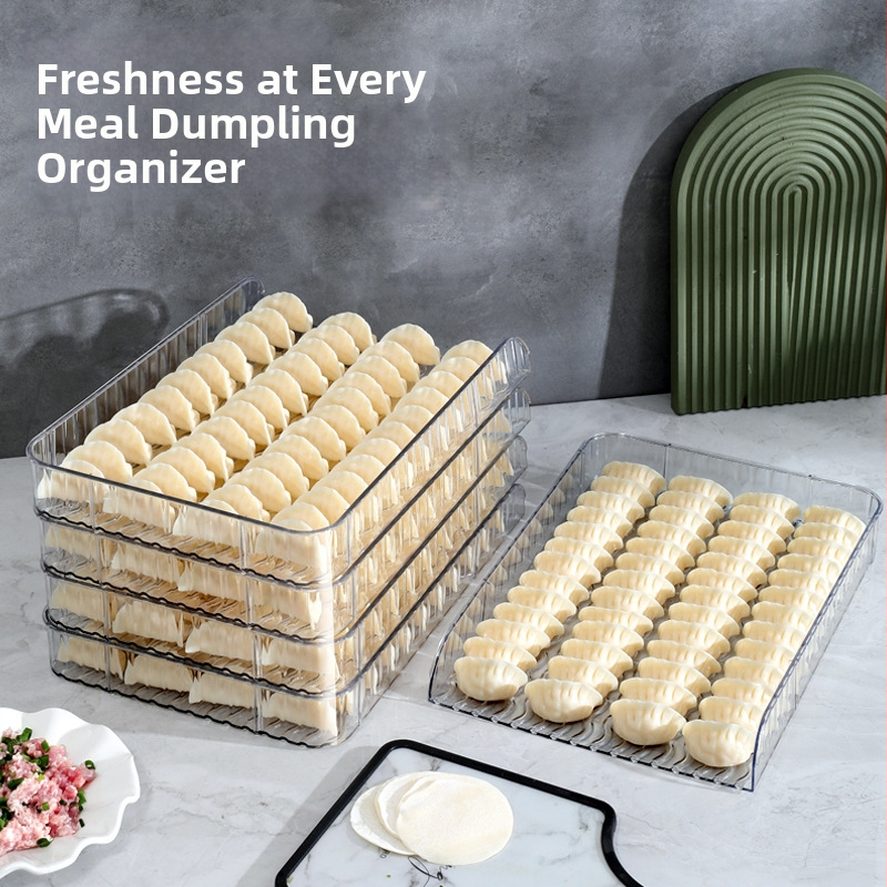 Nokedli tároló doboz fedélfüggönylel, nagy kapacitás, élelmiszer-minőségű műanyag, egyszerű dizájn, többszintű tárolási rendszer