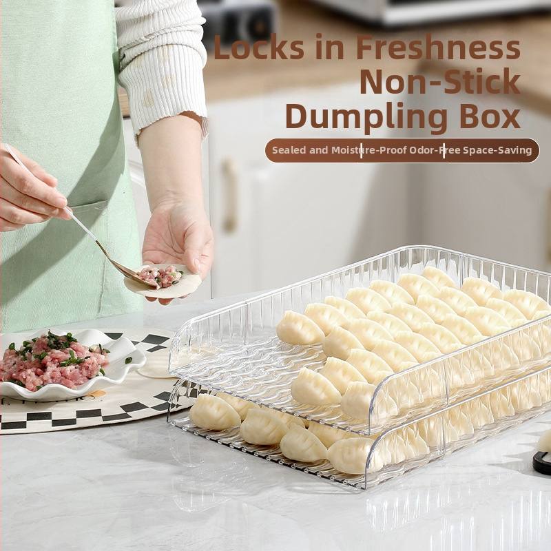 Nokedli tároló doboz fedélfüggönylel, nagy kapacitás, élelmiszer-minőségű műanyag, egyszerű dizájn, többszintű tárolási rendszer