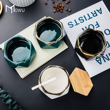 Keramički pepeljnjak s blagim luksuzom za dom i ured, mogućnost ispisa logotipa i prilagodbe