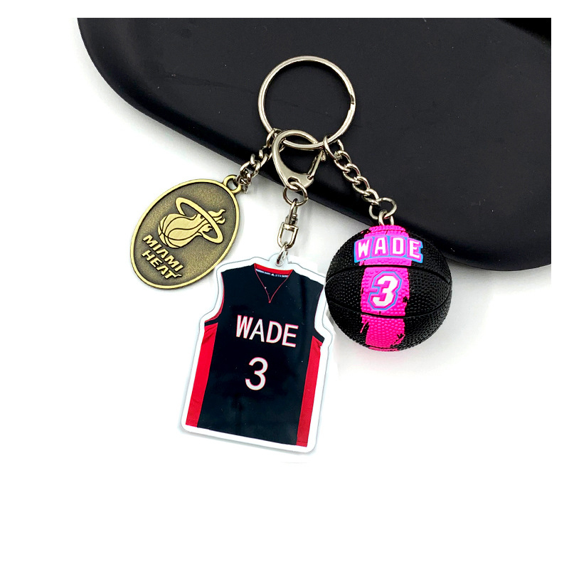 Ключодържател за баскетболна фланелка - Материал: акрил + медна катарама + PVC; Персонализация: Да; Без принт на лого; Приложим спорт: Баскетбол