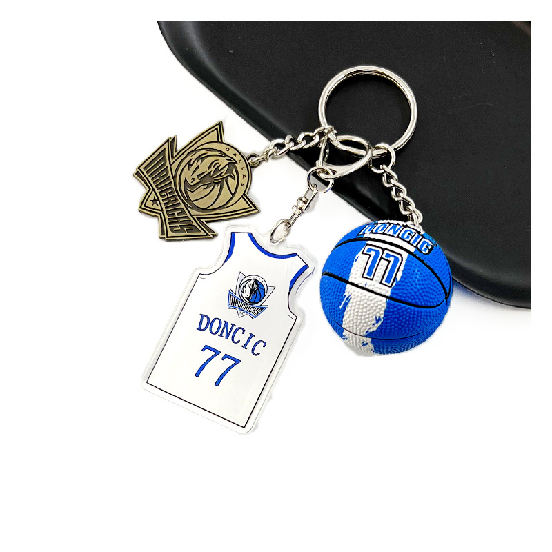 Ключодържател за баскетболна фланелка - Материал: акрил + медна катарама + PVC; Персонализация: Да; Без принт на лого; Приложим спорт: Баскетбол