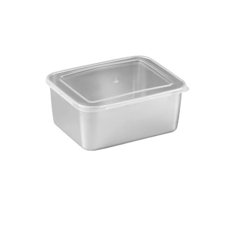 Posuda od nehrđajućeg čelika za hranu, zatvorena, kvalitete hrane, pravokutna, 301–500 ml, s poklopcem