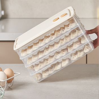 Gombóc és wonton tároló doboz, Élelmiszer-minőségű műanyag, Egyszerű stílus, Alacsony nyomású tasakos csomagolás, Súlyváltozatok: 218 g / 336 g / 456 g / 576 g