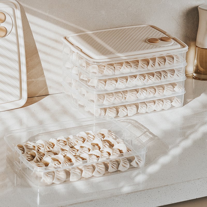 Gombóc és wonton tároló doboz, Élelmiszer-minőségű műanyag, Egyszerű stílus, Alacsony nyomású tasakos csomagolás, Súlyváltozatok: 218 g / 336 g / 456 g / 576 g