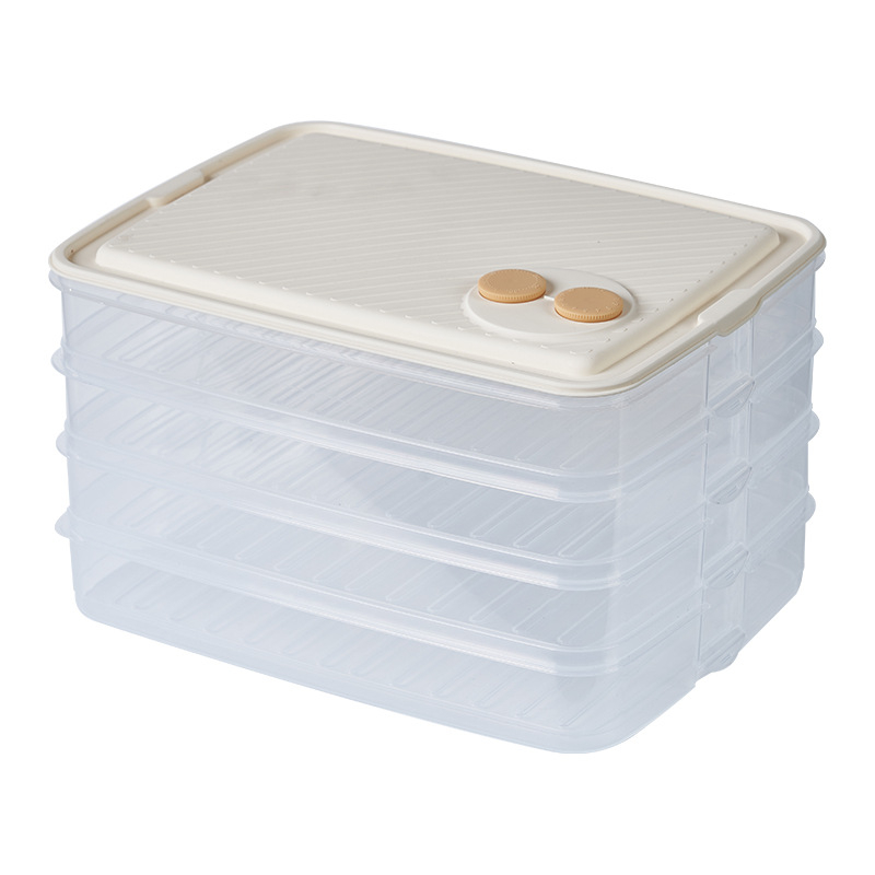 Gombóc és wonton tároló doboz, Élelmiszer-minőségű műanyag, Egyszerű stílus, Alacsony nyomású tasakos csomagolás, Súlyváltozatok: 218 g / 336 g / 456 g / 576 g