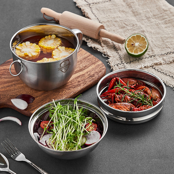 Kutija za ručak od 304 nehrđajućeg čelika, tri sloja, okrugla, s poklopcem