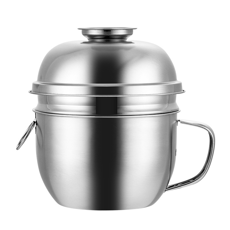 Kutija za ručak od 304 nehrđajućeg čelika, tri sloja, okrugla, s poklopcem