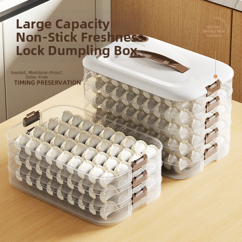 Gombóc tároló doboz – Élelmiszer-minőségű műanyag, Időzített fagyasztás, Többszintes, Nagy kapacitás, Könnyed luxus stílus