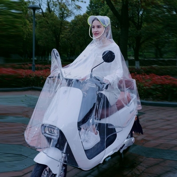 Пончо за велосипед, прозрачно PVC, водоустойчив PU слой, многоразово използваемо, с лого