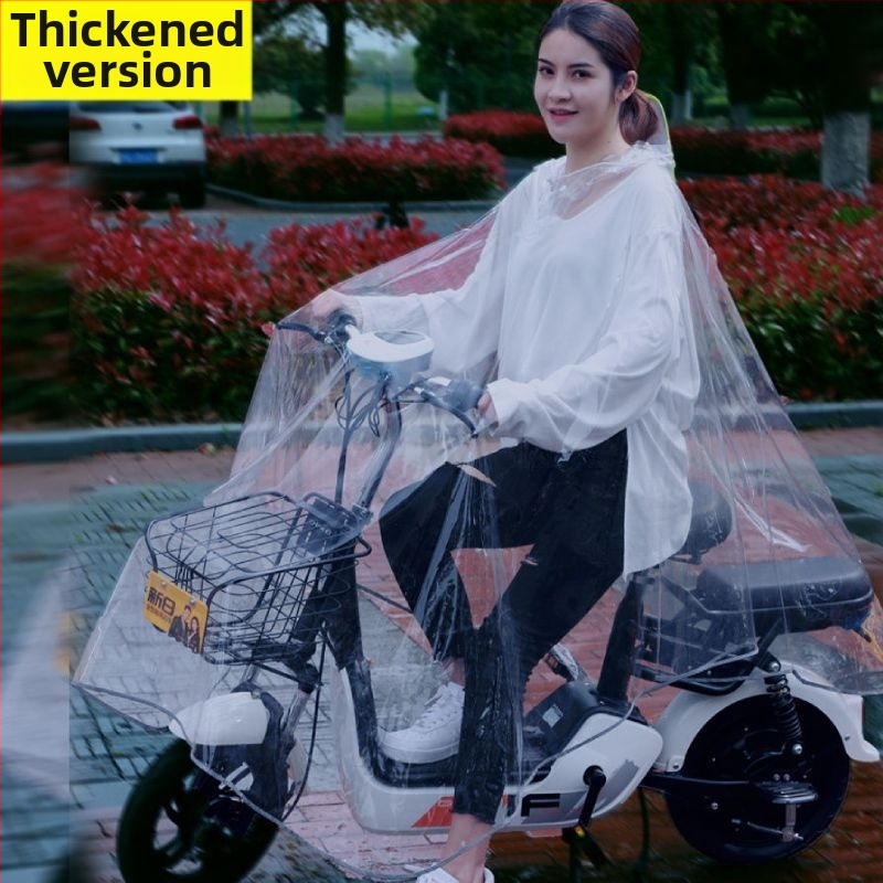 Pončo na bicykel - priehľadné PVC, vodotesný PU povrch, opakovane použiteľné, pre 1 osobu, s logom