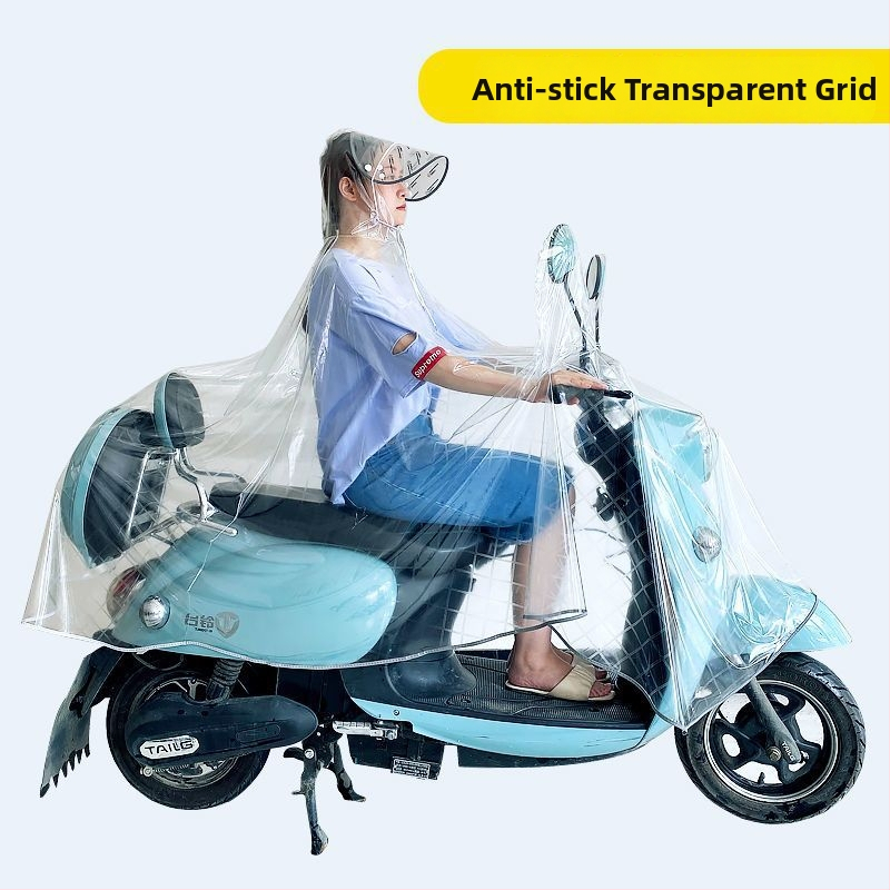 Pončo na bicykel - priehľadné PVC, vodotesný PU povrch, opakovane použiteľné, pre 1 osobu, s logom