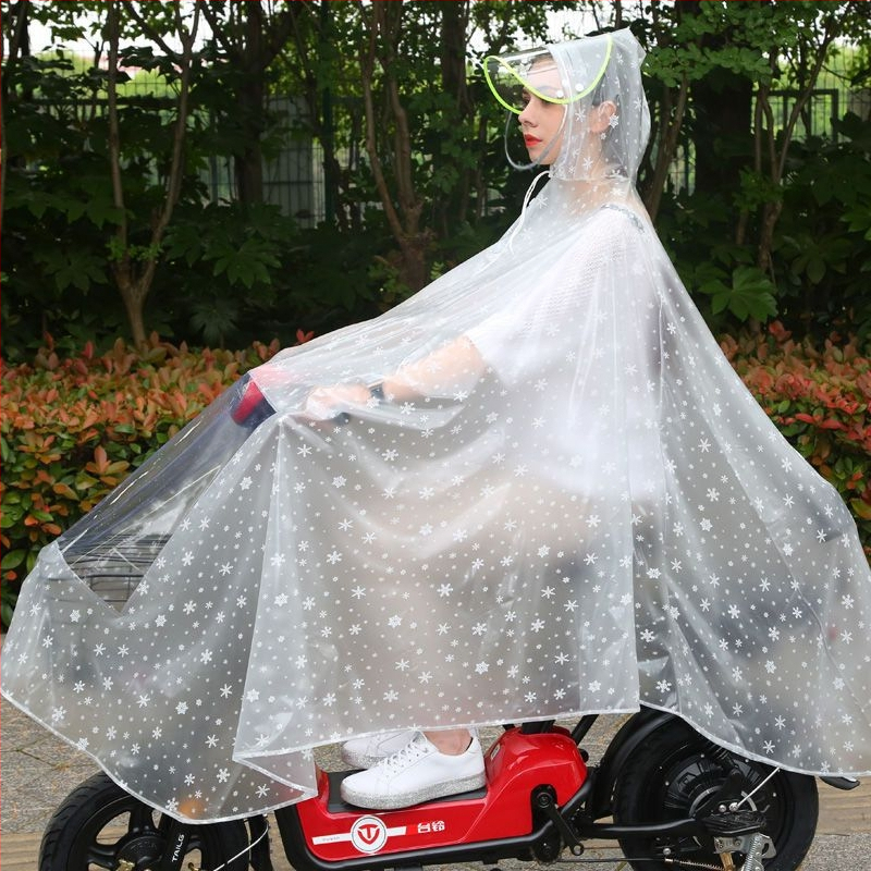 Pončo na bicykel - priehľadné PVC, vodotesný PU povrch, opakovane použiteľné, pre 1 osobu, s logom