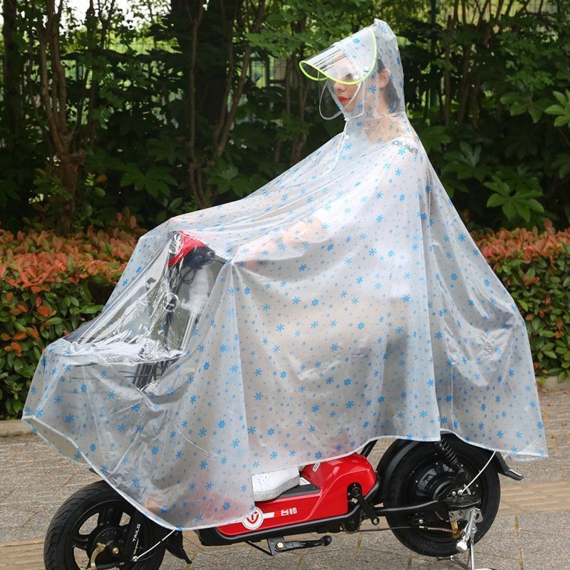 Пончо за велосипед, прозрачно PVC, водоустойчив PU слой, многоразово използваемо, с лого