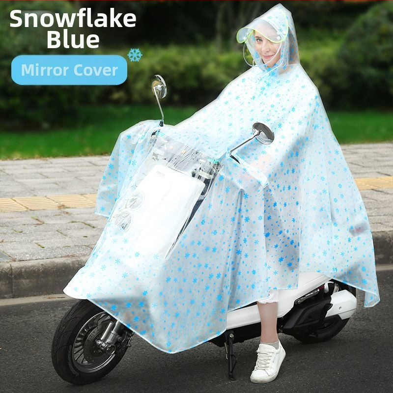 Pončo na bicykel - priehľadné PVC, vodotesný PU povrch, opakovane použiteľné, pre 1 osobu, s logom