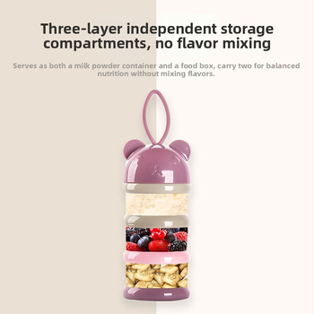 Trojposchodová krabička na mlieko pre dojčatá, prenášateľná, uzavretá proti vlhkosti, s oddelenými priečinkami pre novorodencov