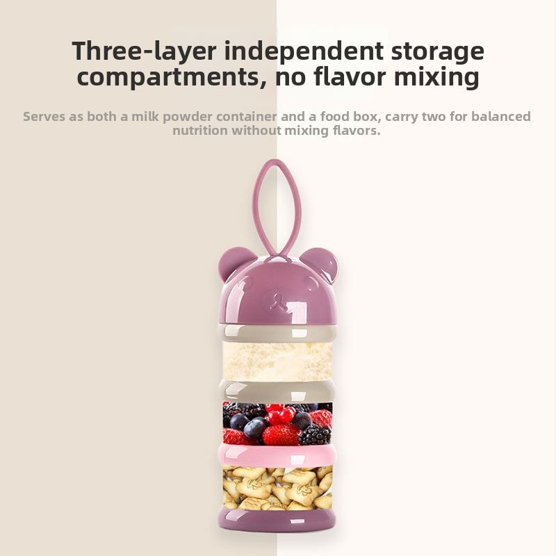 Trojposchodová krabička na mlieko pre dojčatá, prenášateľná, uzavretá proti vlhkosti, s oddelenými priečinkami pre novorodencov