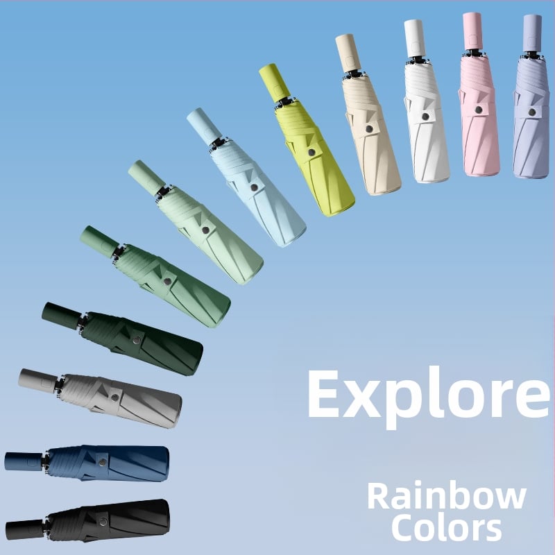 Αυτόματη ομπρέλα ήλίου για ενήλικες, 3 τμημάτων, UV προστασία UPF>50, σκελετός από ατσάλι με 8 βραχίονες, δυνατότητα εκτύπωσης λογότυπου