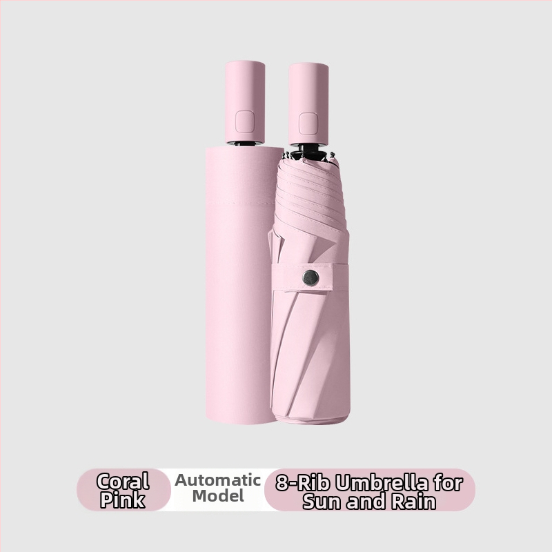 Αυτόματη ομπρέλα ήλίου για ενήλικες, 3 τμημάτων, UV προστασία UPF>50, σκελετός από ατσάλι με 8 βραχίονες, δυνατότητα εκτύπωσης λογότυπου