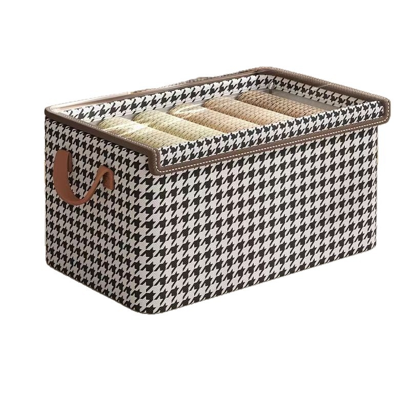 Kutija za odlaganje odjeće s poklopcem, sklopiva od netkanog materijala, 26 L, uzorak mreže, model QH-020