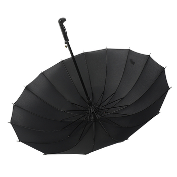 Dugi kišobran s dugom drškom, 16 rebara, ručno otvaranje, tiskanje logotipa i mogućnost prilagodbe