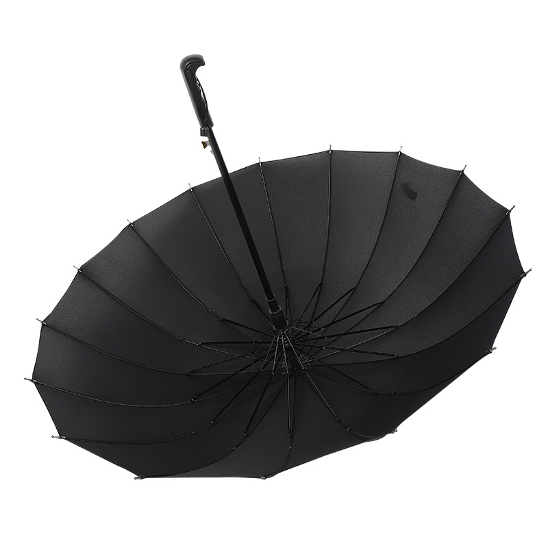 Dugi kišobran s dugom drškom, 16 rebara, ručno otvaranje, tiskanje logotipa i mogućnost prilagodbe