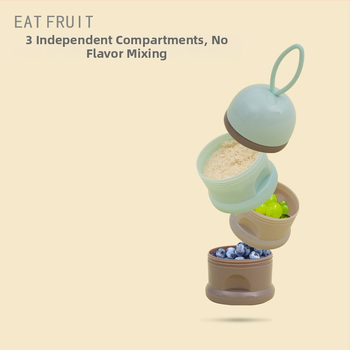 Smoked plastový box na mlieko pre deti – tri priehradky, tri vrstvy, veľká kapacita, vhodné od narodenia po 3 roky