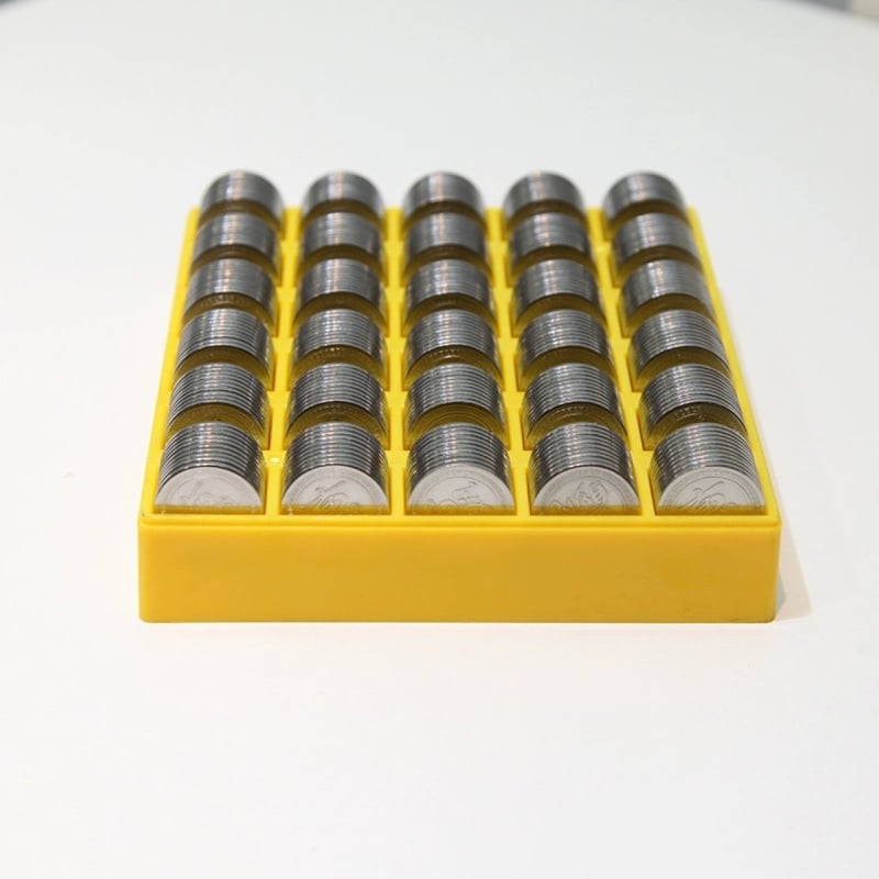 Stolna kutija za novčiće, polipropilenska konstrukcija, model 001, suvremen stil minimalističkog dizajna, ploča za brojanje novčića