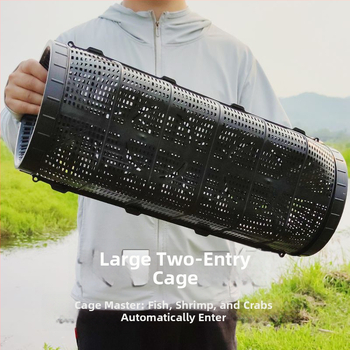 Cușcă de pescuit din PP, plasă fină, capcană multi-scop, șnur de strângere la intrarea peștilor