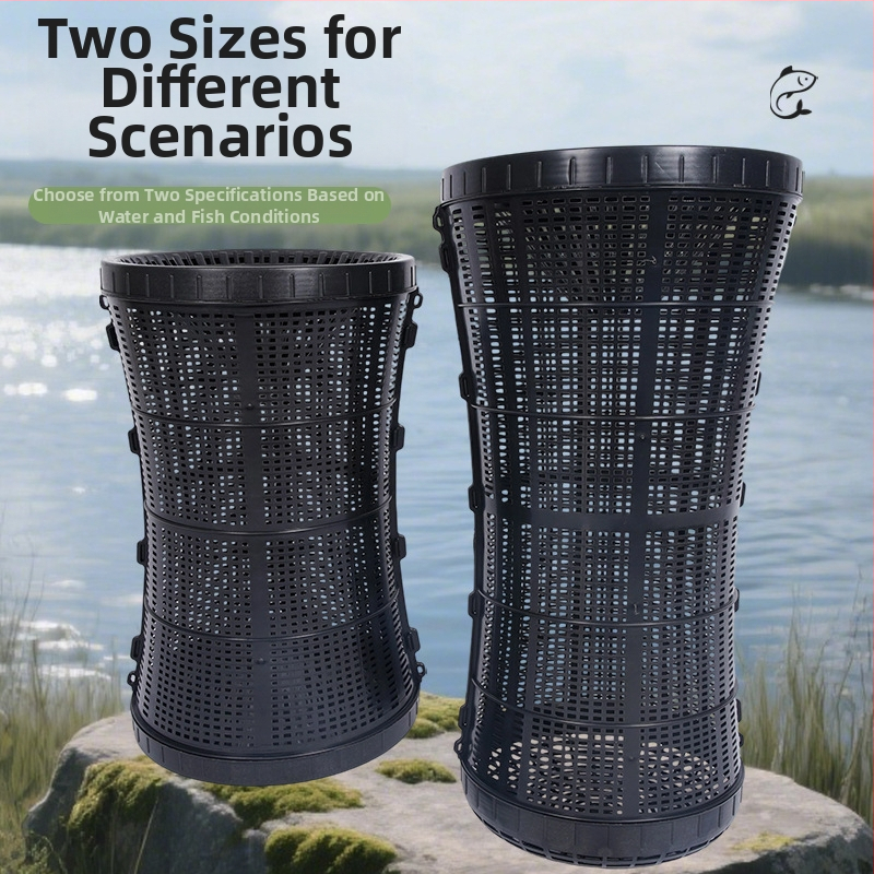 Cușcă de pescuit din PP, plasă fină, capcană multi-scop, șnur de strângere la intrarea peștilor