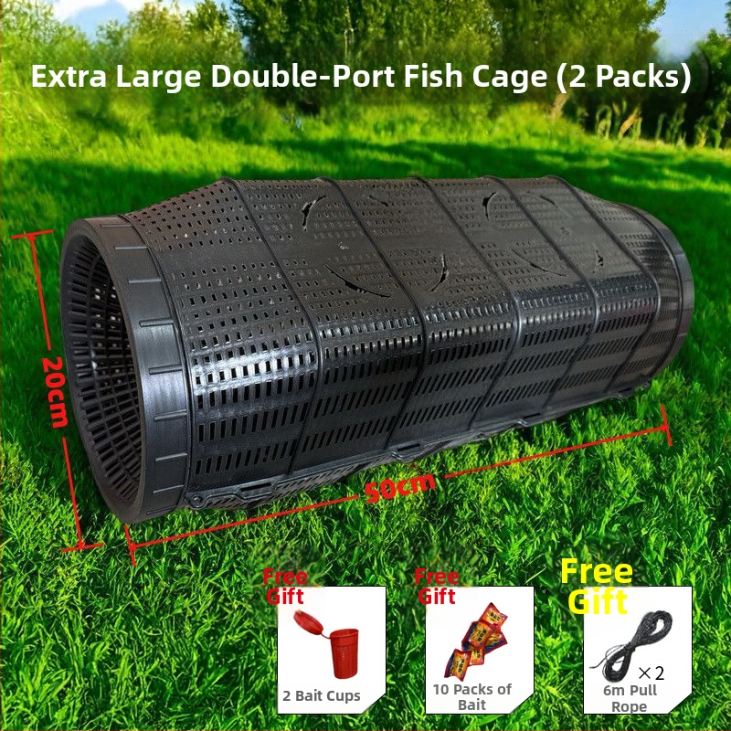 Cușcă de pescuit din PP, plasă fină, capcană multi-scop, șnur de strângere la intrarea peștilor