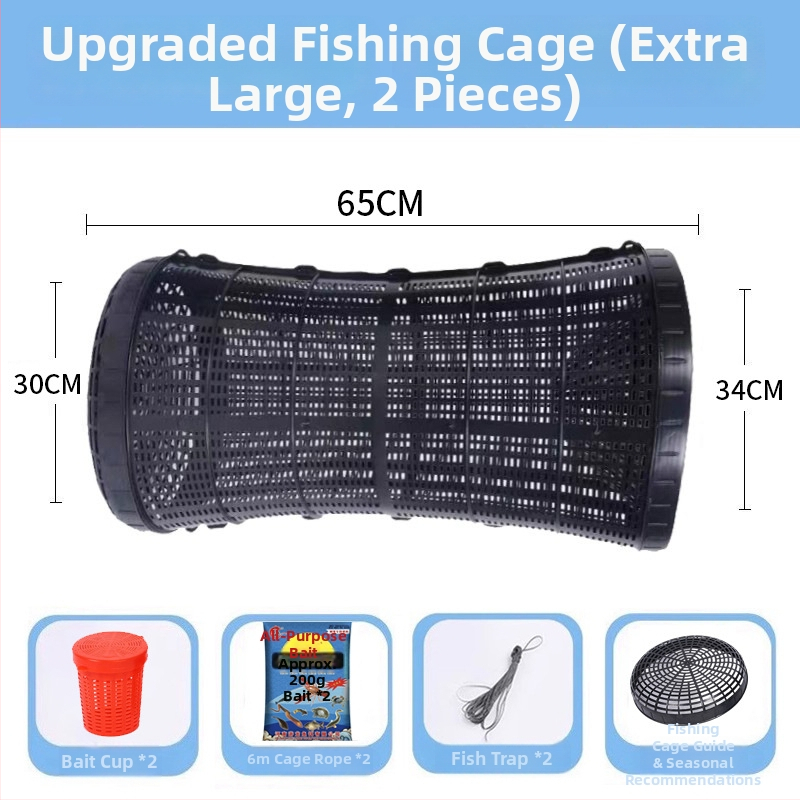 Cușcă de pescuit din PP, plasă fină, capcană multi-scop, șnur de strângere la intrarea peștilor