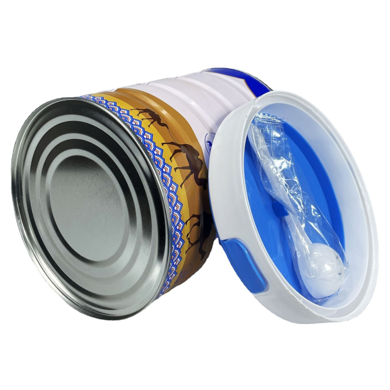 Okrugla tinplate kutija s offset tiskom za čaj, Yam prah, prah kamilje mlijeko i sjemenke – Model 401