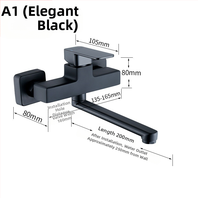 Skrytý mosadný trojzónový sprchový mixér s predĺženou otáčavou sprchovou hlavou, nástenný montáž; Prevádzkový tlak: 50; Teplota horúcej vody: 50; Teplota studenej vody: 0; Prietok: 50