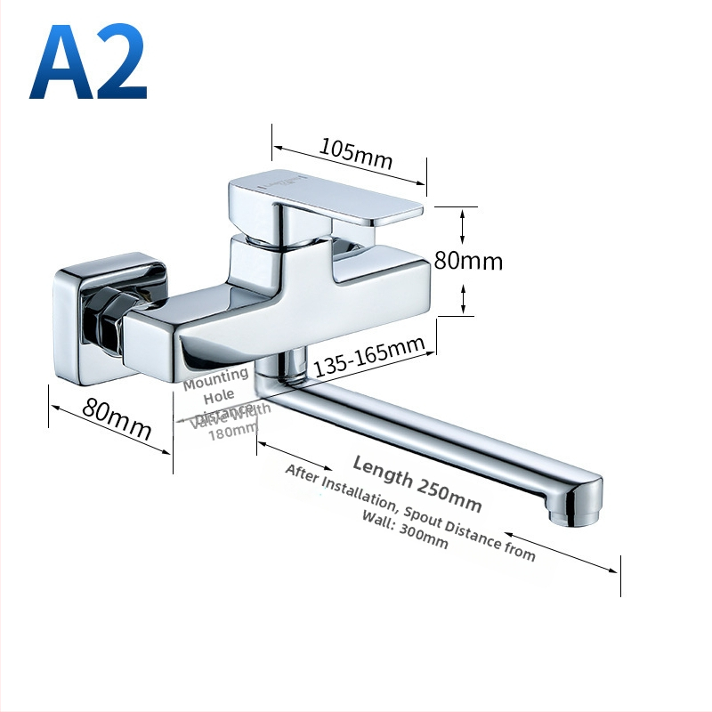 Skrytý mosadný trojzónový sprchový mixér s predĺženou otáčavou sprchovou hlavou, nástenný montáž; Prevádzkový tlak: 50; Teplota horúcej vody: 50; Teplota studenej vody: 0; Prietok: 50