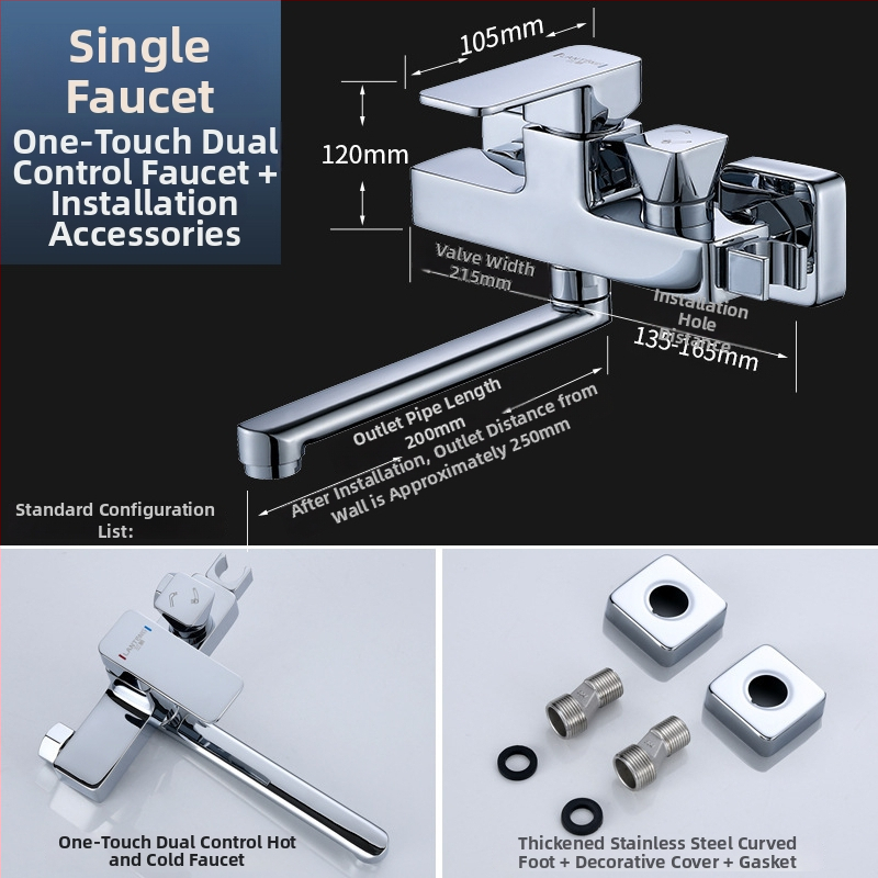 Skrytý mosadný trojzónový sprchový mixér s predĺženou otáčavou sprchovou hlavou, nástenný montáž; Prevádzkový tlak: 50; Teplota horúcej vody: 50; Teplota studenej vody: 0; Prietok: 50