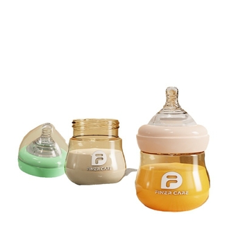 Finercare PPSU μπιμπερό για νεογνά, ευρύ στόμιο, σχήμα τόξου, χωρίς λαβή