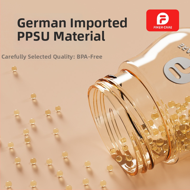 Finercare PPSU fľaša pre novorodencov, široké hrdlo, oblý tvar, bez rukoväte