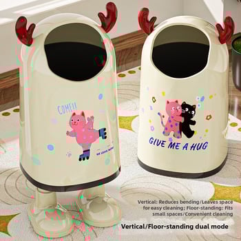 Κουτί απορριμμάτων με καρτούν σχέδιο, ανοικτό χωρίς καπάκι, πλαστικό, 12 L ή περισσότερο, κυλινδικού σχήματος, οικιακή χρήση