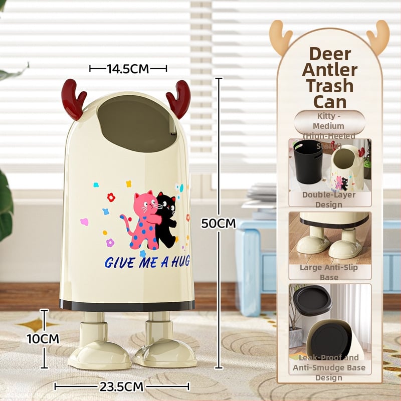 Κουτί απορριμμάτων με καρτούν σχέδιο, ανοικτό χωρίς καπάκι, πλαστικό, 12 L ή περισσότερο, κυλινδικού σχήματος, οικιακή χρήση