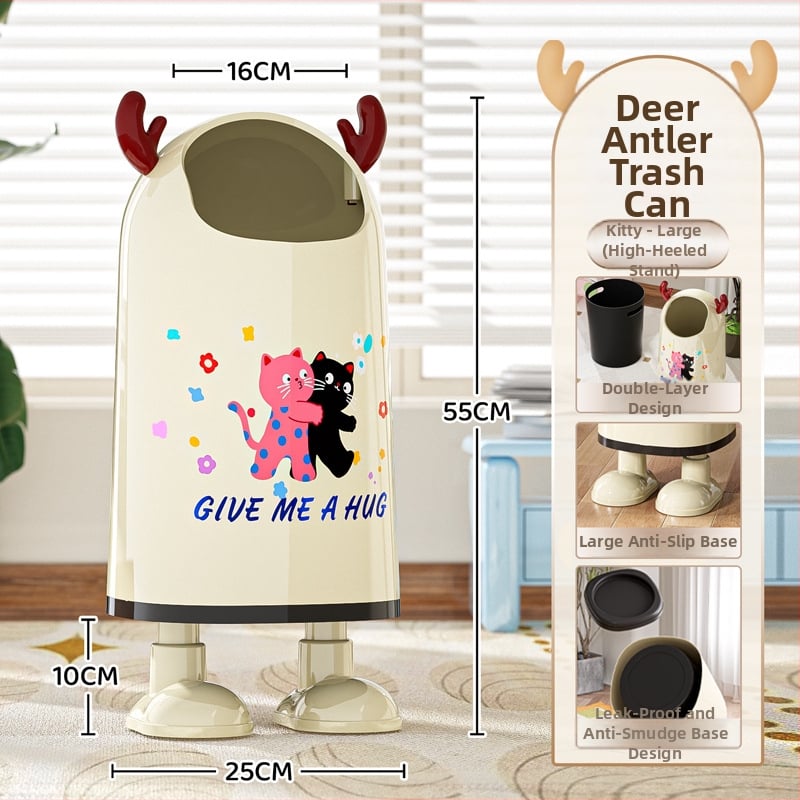 Κουτί απορριμμάτων με καρτούν σχέδιο, ανοικτό χωρίς καπάκι, πλαστικό, 12 L ή περισσότερο, κυλινδικού σχήματος, οικιακή χρήση