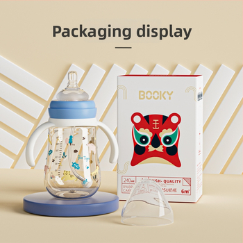 PPSU fľaša s širokým hrdlom, tri použitia, zaoblený tvar s držadlom, možnosť potlače loga, 80/240/280 ml