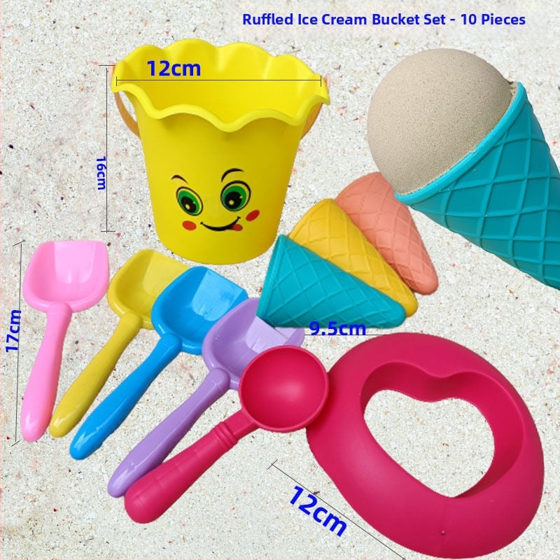 Σετ παιδικών παιχνιδιών για την παραλία με κουβά για άμμο σε θέμα παγωτό – πλαστικό, συσκευασία σε έγχρωμο κουτί, 3C πιστοποίηση 2023152202047939